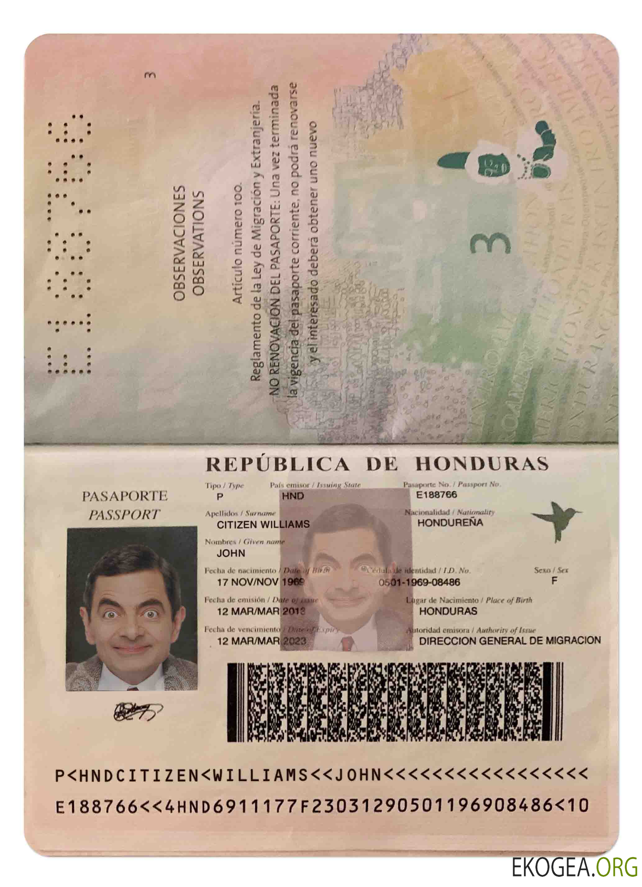 Passeport HONDURAS